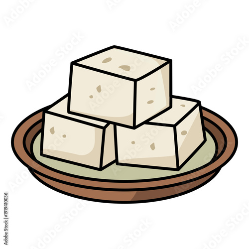 Tofu Food Illustration Vector Set