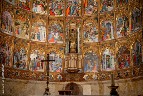 Fényképezés Intricate altarpiece in an old cathedral