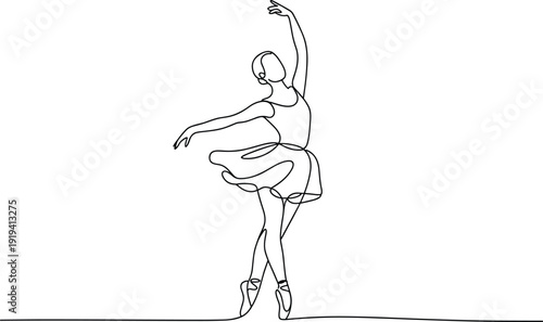 Ballerina Performing Graceful Pose in Ballet Shoes and Leotard dancer de