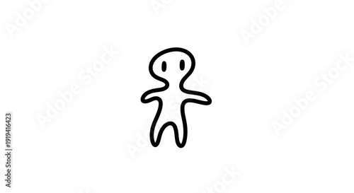 Simple stick figure character illustration on white background.