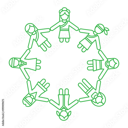 Wallpaper Mural Diverse group of people holding hands in a circle Torontodigital.ca