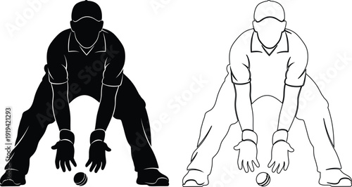 Two wrestlers in different stances preparing for a match on the mat