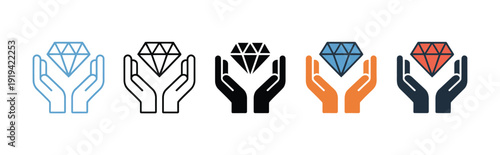 Values Multiple Style Icon Set, moral and cultural principles icon collection with leadership, trust, fairness, and creativity symbols, multi-style vector graphics in outline, solid, colored, and 