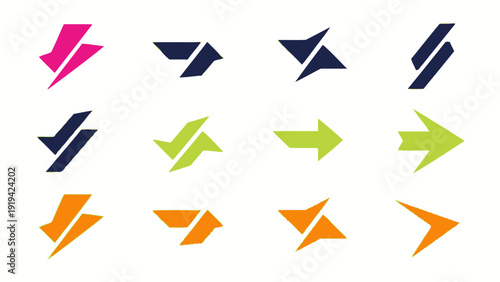 Free Download Set of Abstract Arrows and Symbols in Various Colors and Styles - GFXLoad