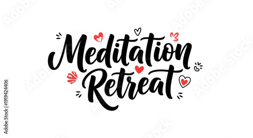 Meditation retreat calming text design