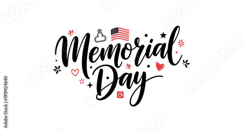 Memorial day celebration typography design