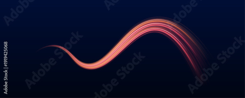 Red and orange neon spirals flow elegantly across a PNG canvas. Glowing highlights follow motion curves. Ideal overlay for futuristic and sci-fi artwork.