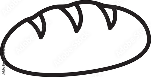 Freshly baked bread loaf icon for bakery and breakfast.