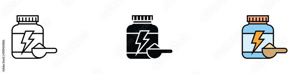 Ταπετσαρία Sport supplement protein powder icon vector