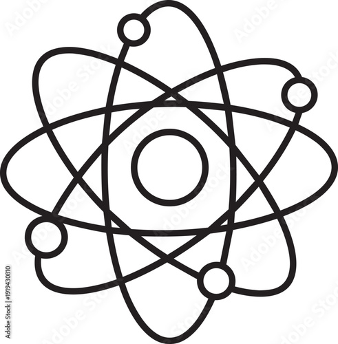 Atom Molecular Structure: An abstract illustration of an atom, featuring orbiting electrons around a central nucleus, symbolic of scientific concepts.