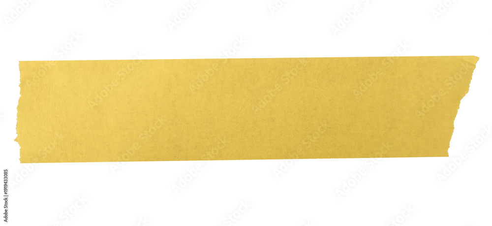 Εκτύπωση καμβά Yellow Masking Tape Torn Edge Title Bar Banner with Realistic Ripped Paper Textu