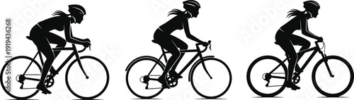 Cycling motion sequence silhouette