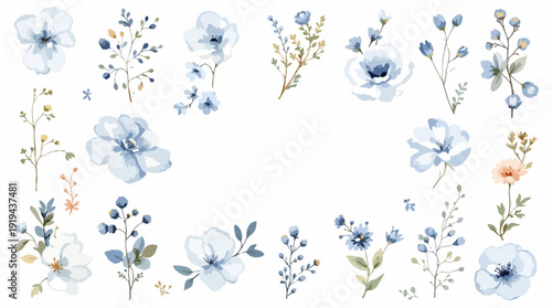 Romantic Wildflower Divider in Gentle Pastel Shades