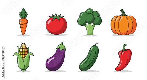 Vegetable assortment isolated on white