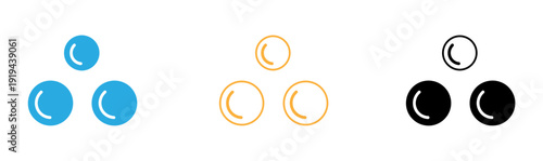 A collection of colorful circle icons in various shades