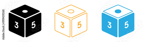 Three dice icon variations