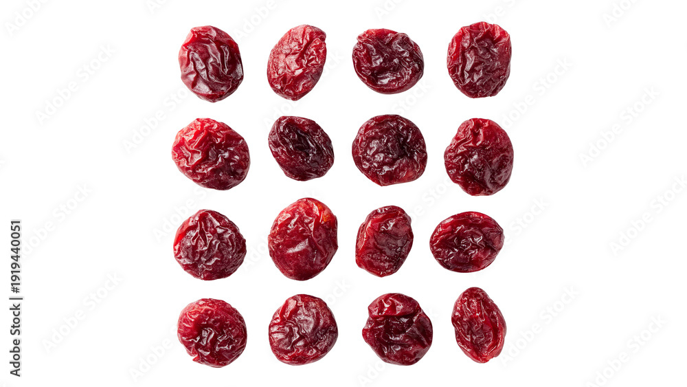 Fototapeta premium Dried cranberries on a transparent background