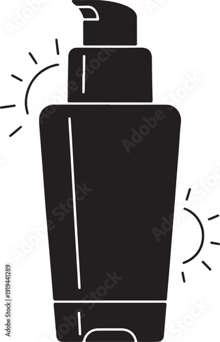 Pump spray bottle vector illustration with shining effect icons art