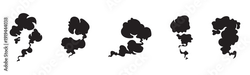 Smoke steam icon vector design element logo template. Heat, hot, cooking symbol vector.