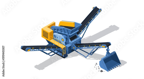 Heavy machinery equipment for construction and mining industry.