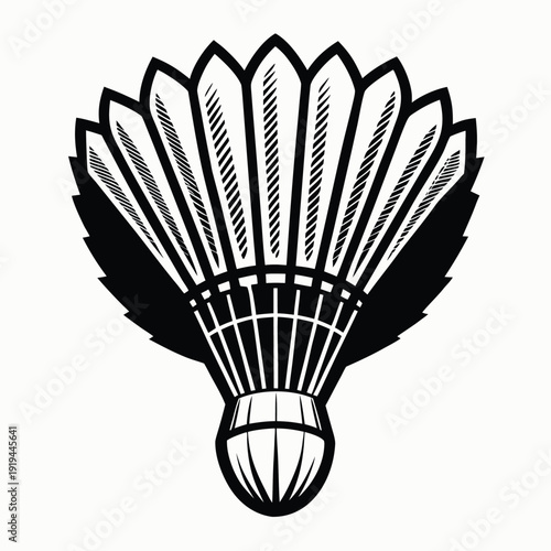 Black and White Badminton Shuttlecock sports