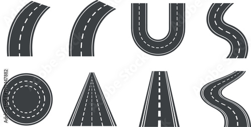 Various Roadway Segments and Intersections highway street asphalt lanes