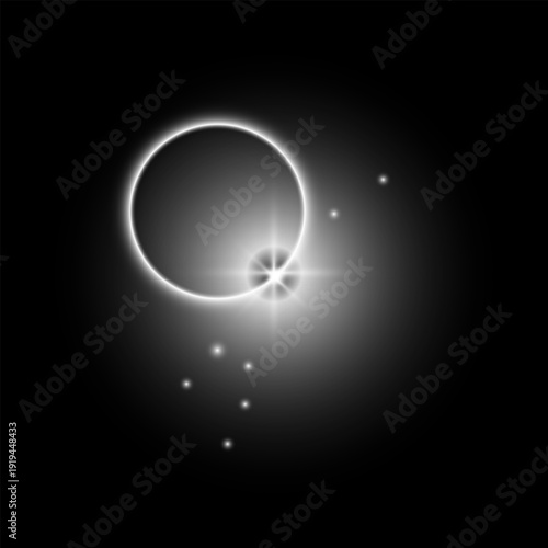 Minimal Circular Lens Flare Light with Soft Glow and Star Effect