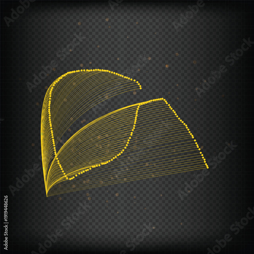 3d rendering of a yellow geometric mesh on a dark background
