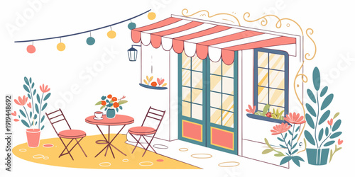 A vibrant outdoor market stall with various colorful items and decorations