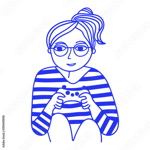 Woman Gamer Illustration Female Gaming Character Concept