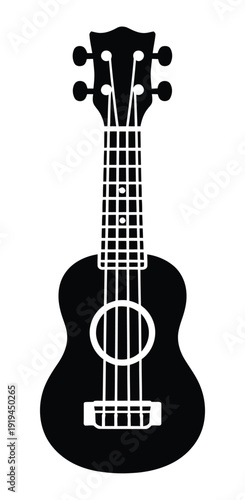 Vector illustration of a single ukulele centered in the frame