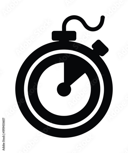 Vector illustration of a classic stopwatch with a lit fuse.
