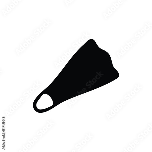 Swimming fin silhouette icon vector flat design.