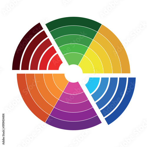 Abstract Circular Segmented Infographic Design Element with Vibrant Color Gradients