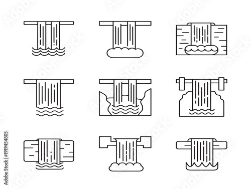 Stunning cascading waterfall contour in elegant minimal style