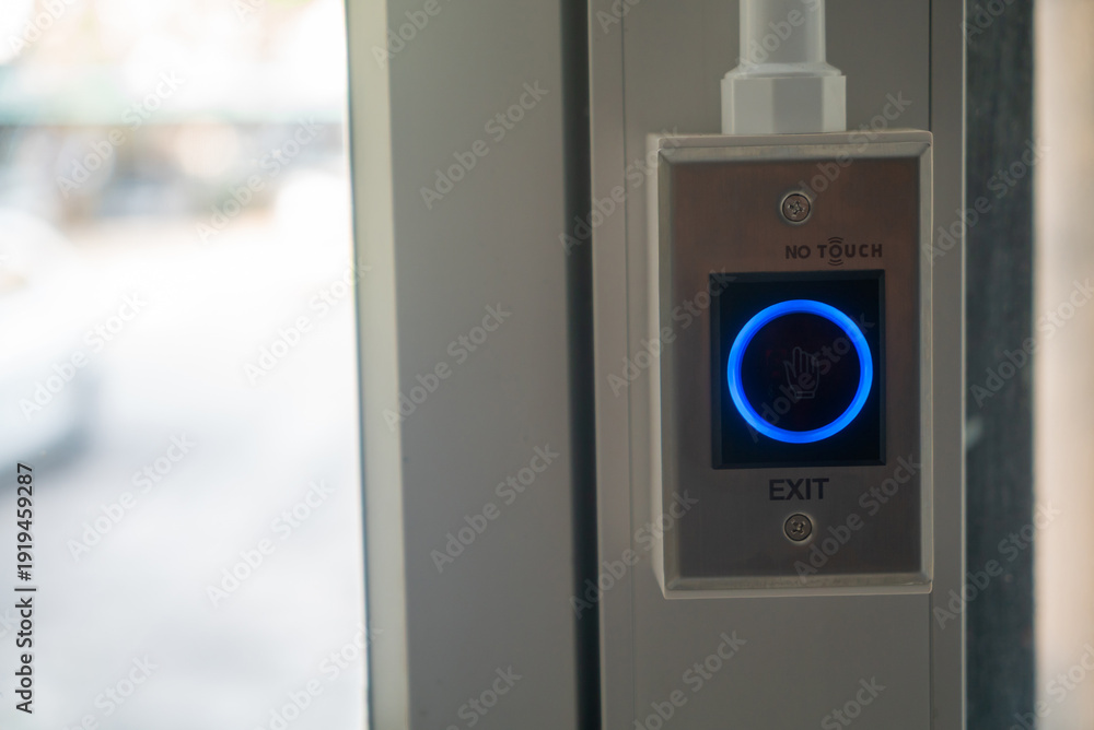 Naklejka premium Touchless Exit Button Image