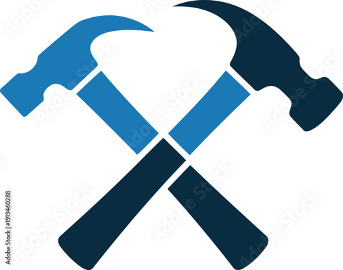 Crossed claw hammers vector icon