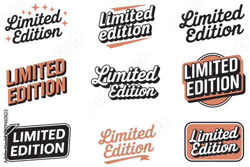 Foto Limited edition logos set, modern and vintage styles, branding elements, vector
