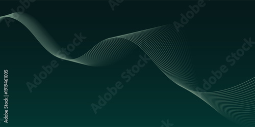 Wave light green lines on dark green