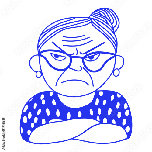 Wallpaper Mural Grumpy Old Woman Cartoon Illustration Torontodigital.ca