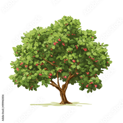 Fotografie Mulberry Tree — flat 2D vector artwork created in a clean, modern, and minimal style on white background