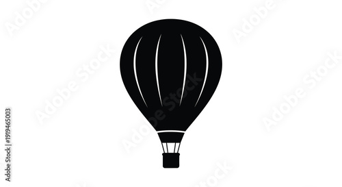 Black hot air balloon graphic a simple and striking silhouette