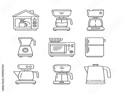 Professional home appliances line icon with sleek household concept