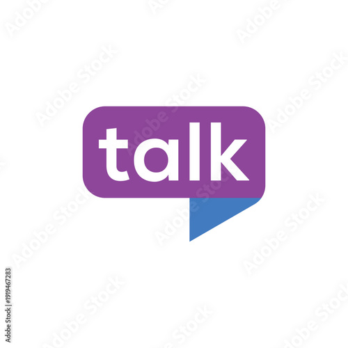 talk logo design, chat bubble message logo icon concept