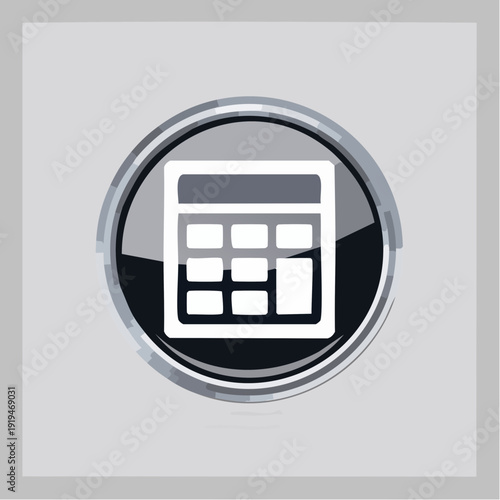 Calculator button on a gray background, symbolizing finance, accounting, and calculations