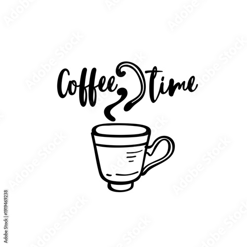 Coffee hand drawn illustration. Coffee vector doodle icon