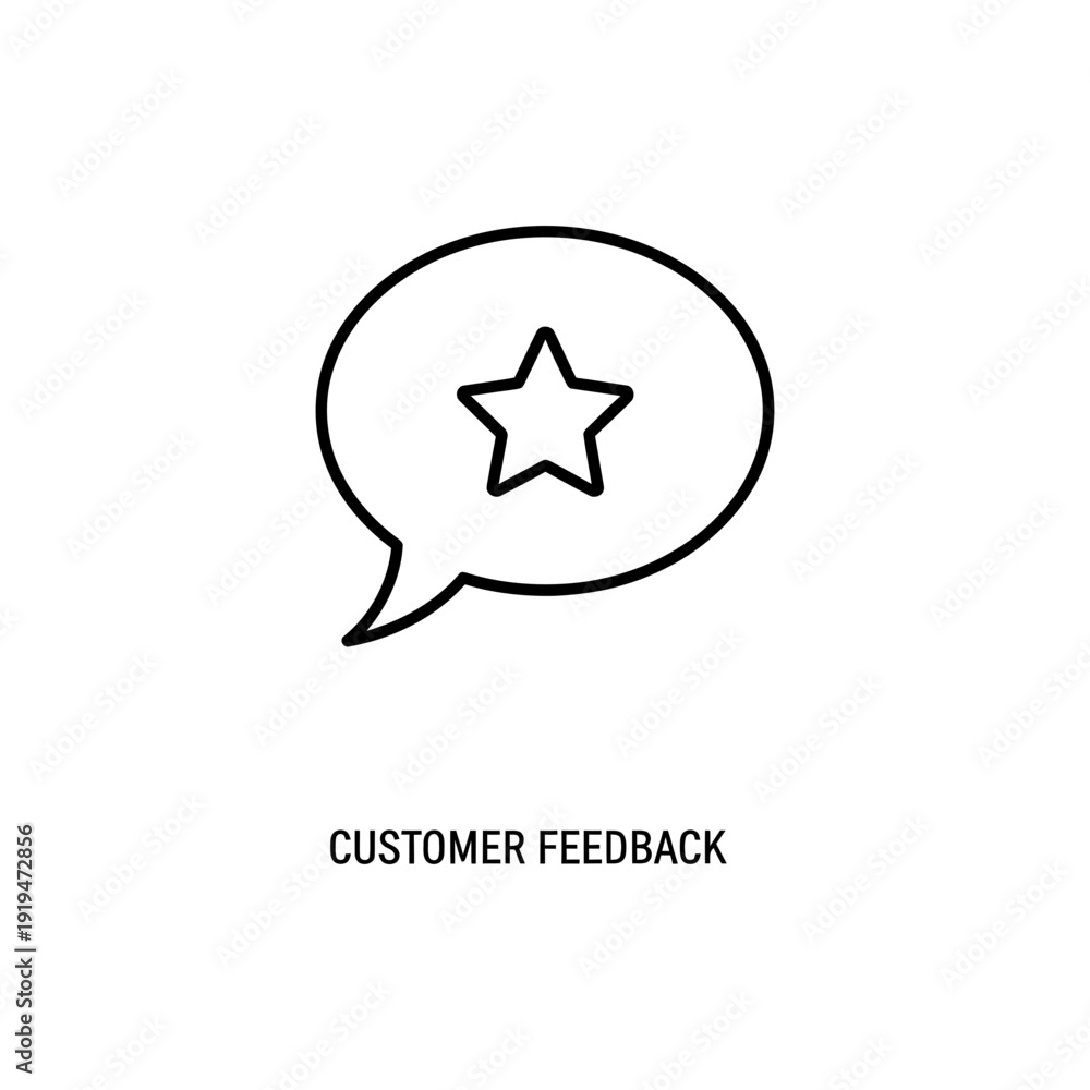 Fototapeta premium Customer Feedback Simple Outline Line Icon Minimal Vector Design