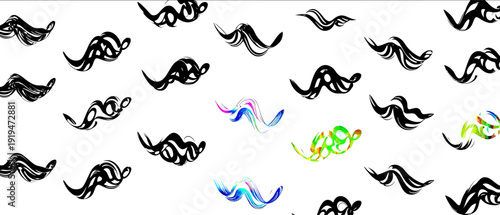 Abstract aquarius wave symbols vector icons set wavy lines graphic illustration decorative shapes