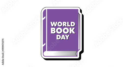 World Book Day icon, book symbol isolated on transparent background