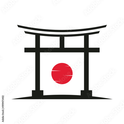 Torii gate icon design template with modern style concept vector illustration